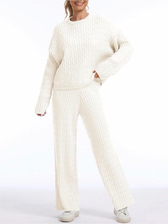 Anotherchill Pants - AnotherChill Women's Cable Knit Sweater Lounge Set